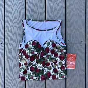 Kortni Jeane Mesh Sweetheart Raspberries Top S